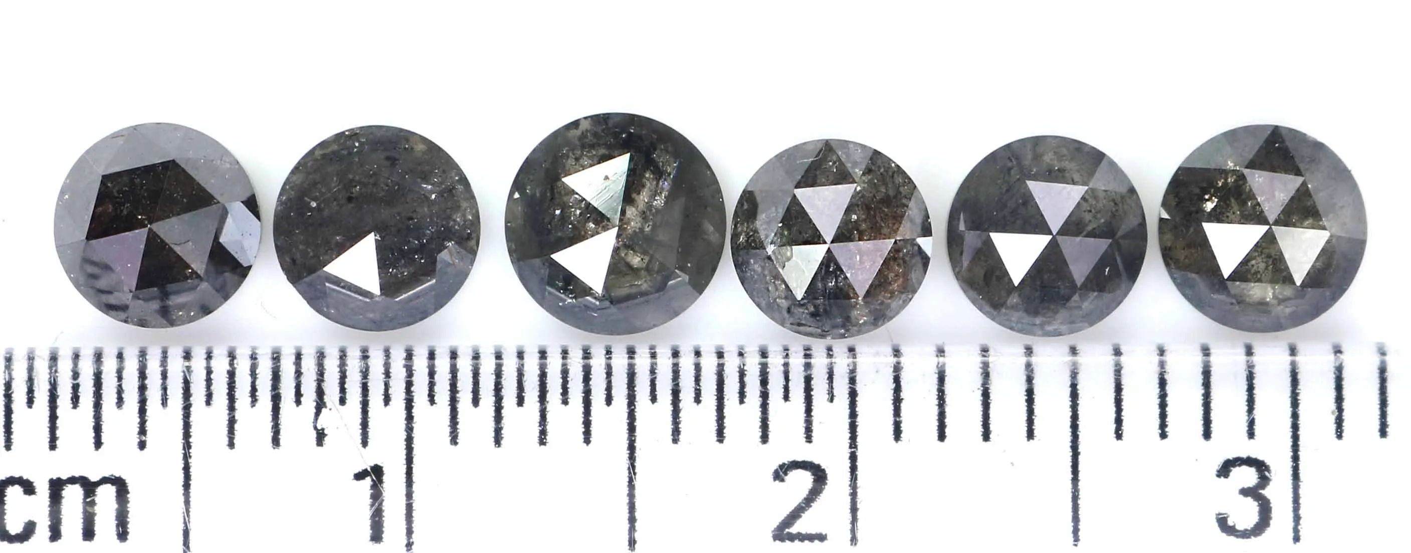 Natural Loose Rose Cut Salt And Pepper Diamond Black Grey Color 2.73 CT 4.50 MM Rose Cut Shape Diamond L2378