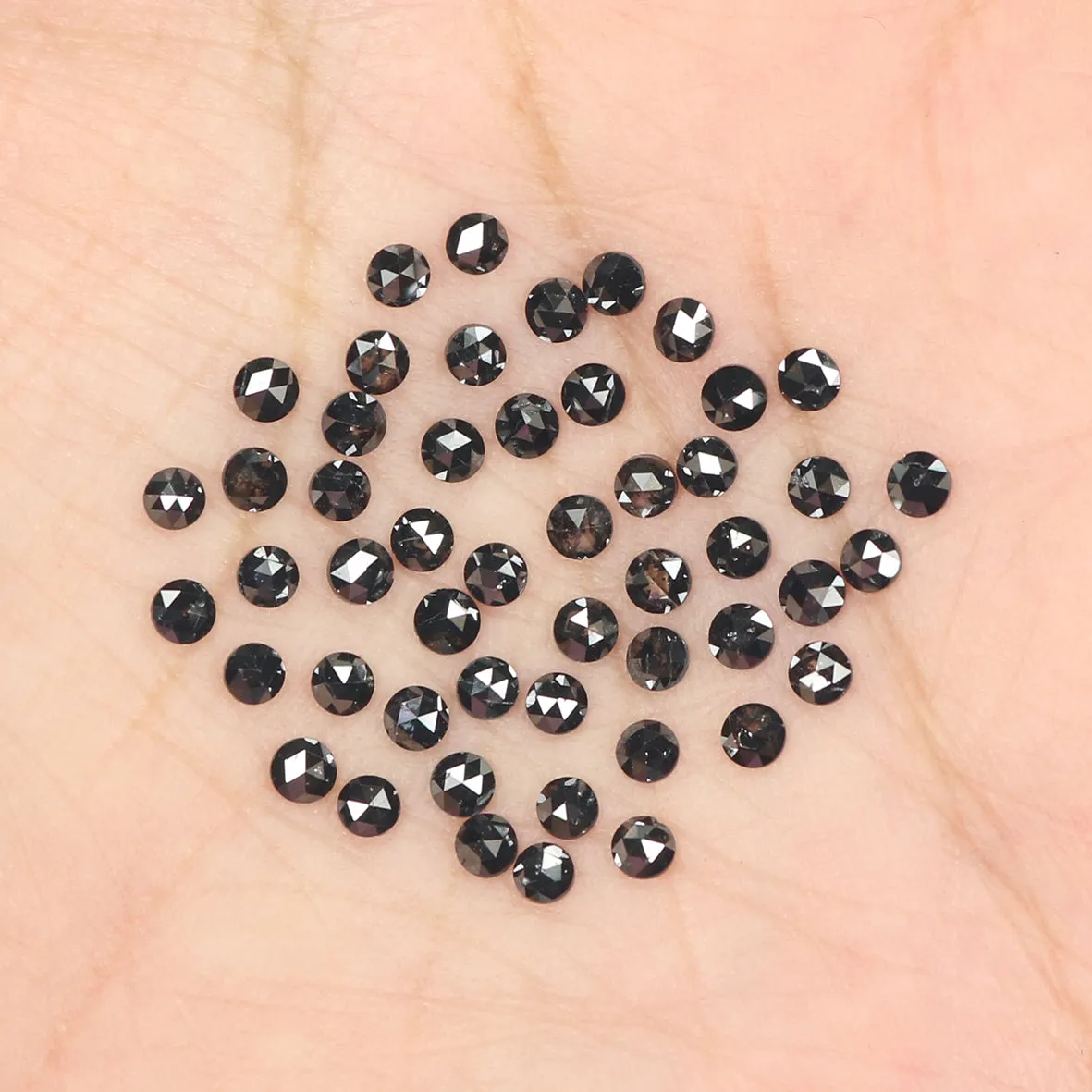 Natural Loose Round Rose Cut Black Color Diamond 2.80 CT 2.30 MM Rose Cut Shape Diamond L1804