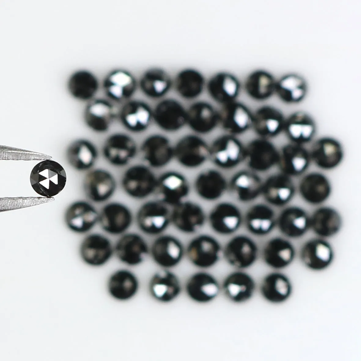 Natural Loose Round Rose Cut Black Color Diamond 2.80 CT 2.30 MM Rose Cut Shape Diamond L1804