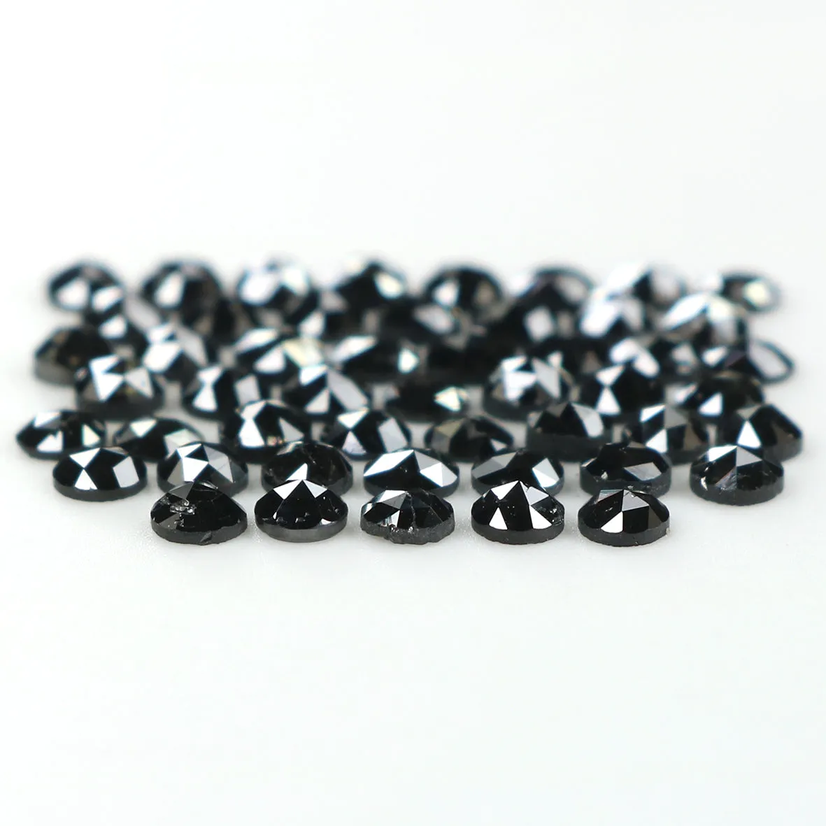 Natural Loose Round Rose Cut Black Color Diamond 2.80 CT 2.30 MM Rose Cut Shape Diamond L1804