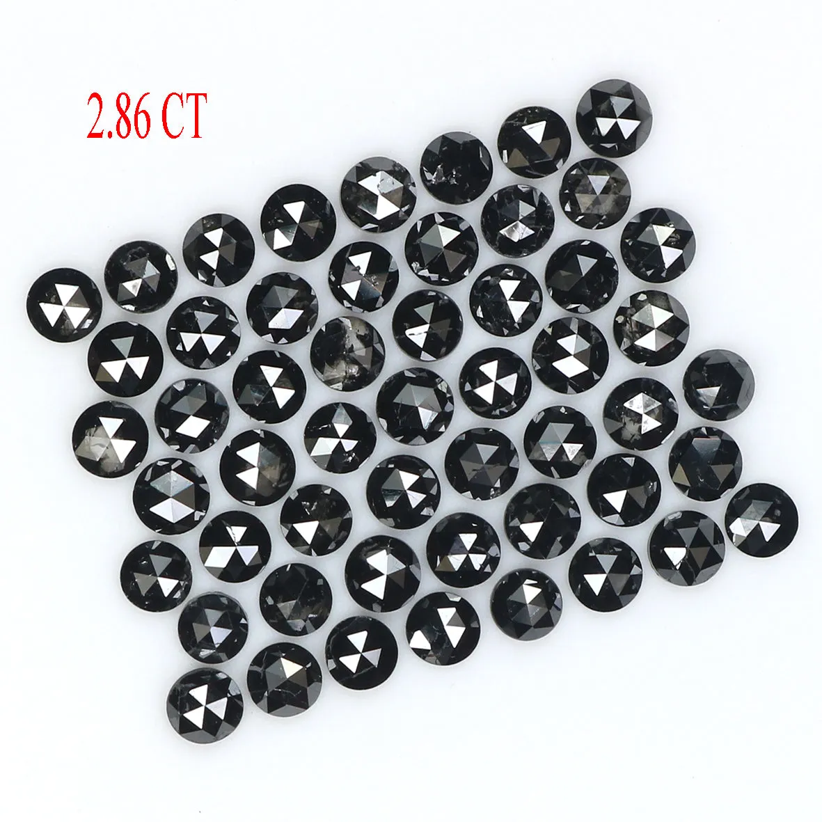 Natural Loose Round Rose Cut Black Color Diamond 2.86 CT 2.30 MM Rose Cut Shape Diamond L1801