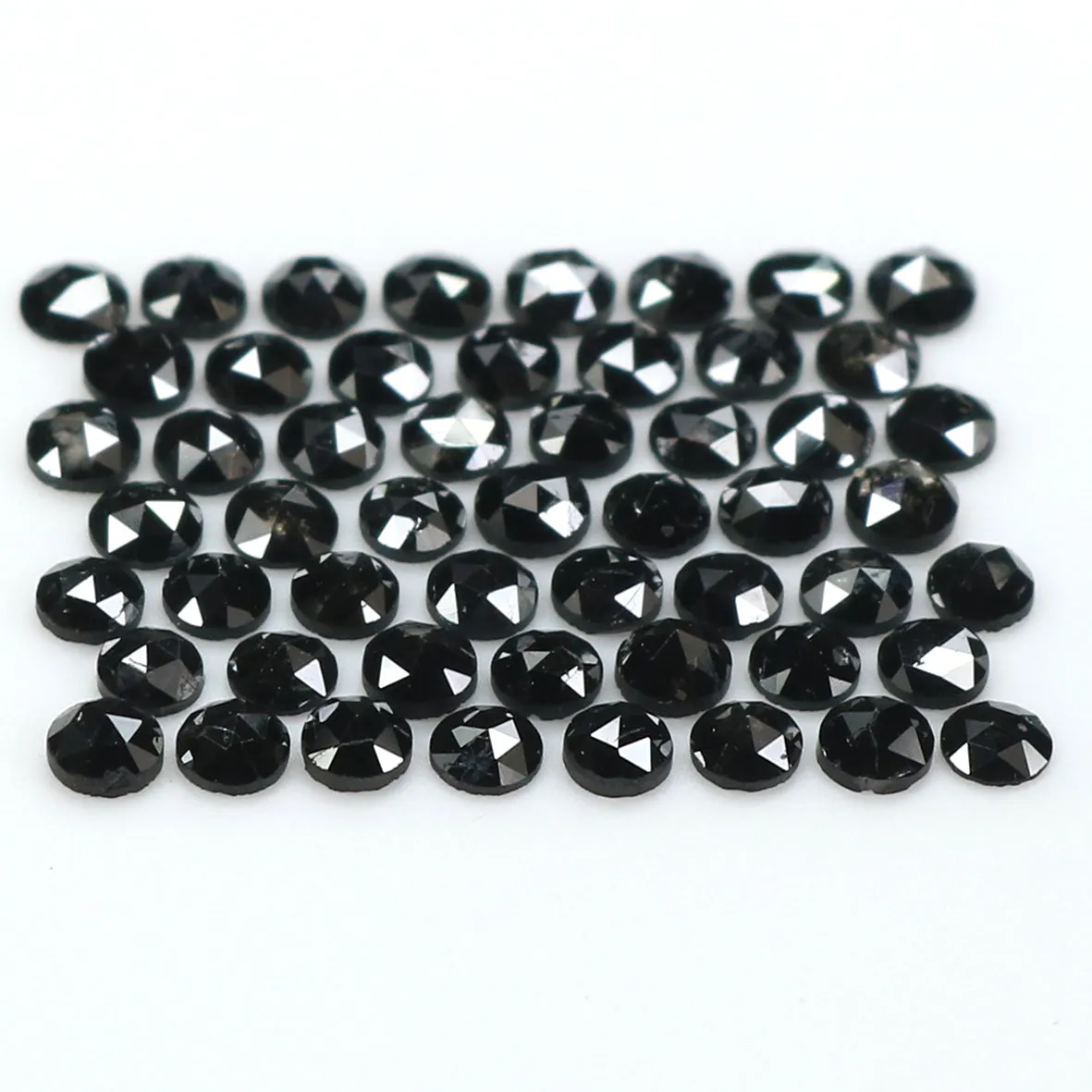 Natural Loose Round Rose Cut Black Color Diamond 2.86 CT 2.30 MM Rose Cut Shape Diamond L1801