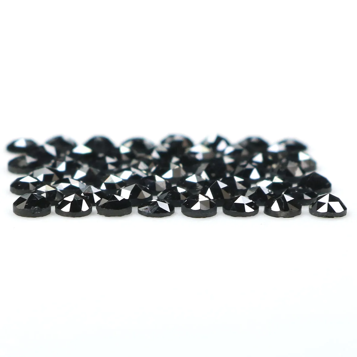 Natural Loose Round Rose Cut Black Color Diamond 2.86 CT 2.30 MM Rose Cut Shape Diamond L1801