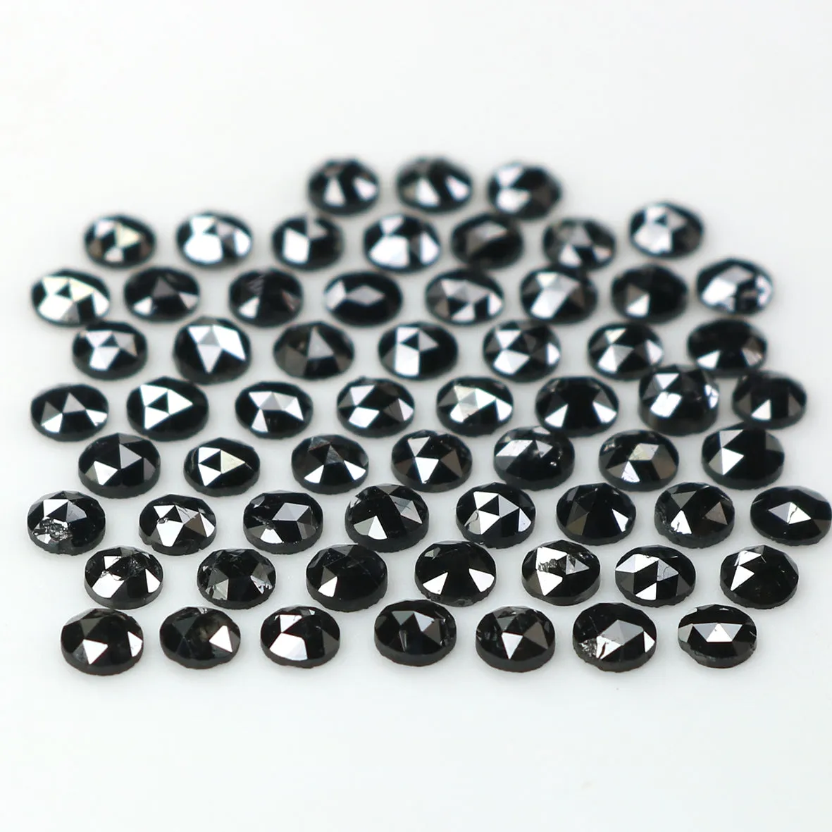 Natural Loose Round Rose Cut Black Color Diamond 3.39 CT 2.30 MM Rose Cut Shape Diamond L1799