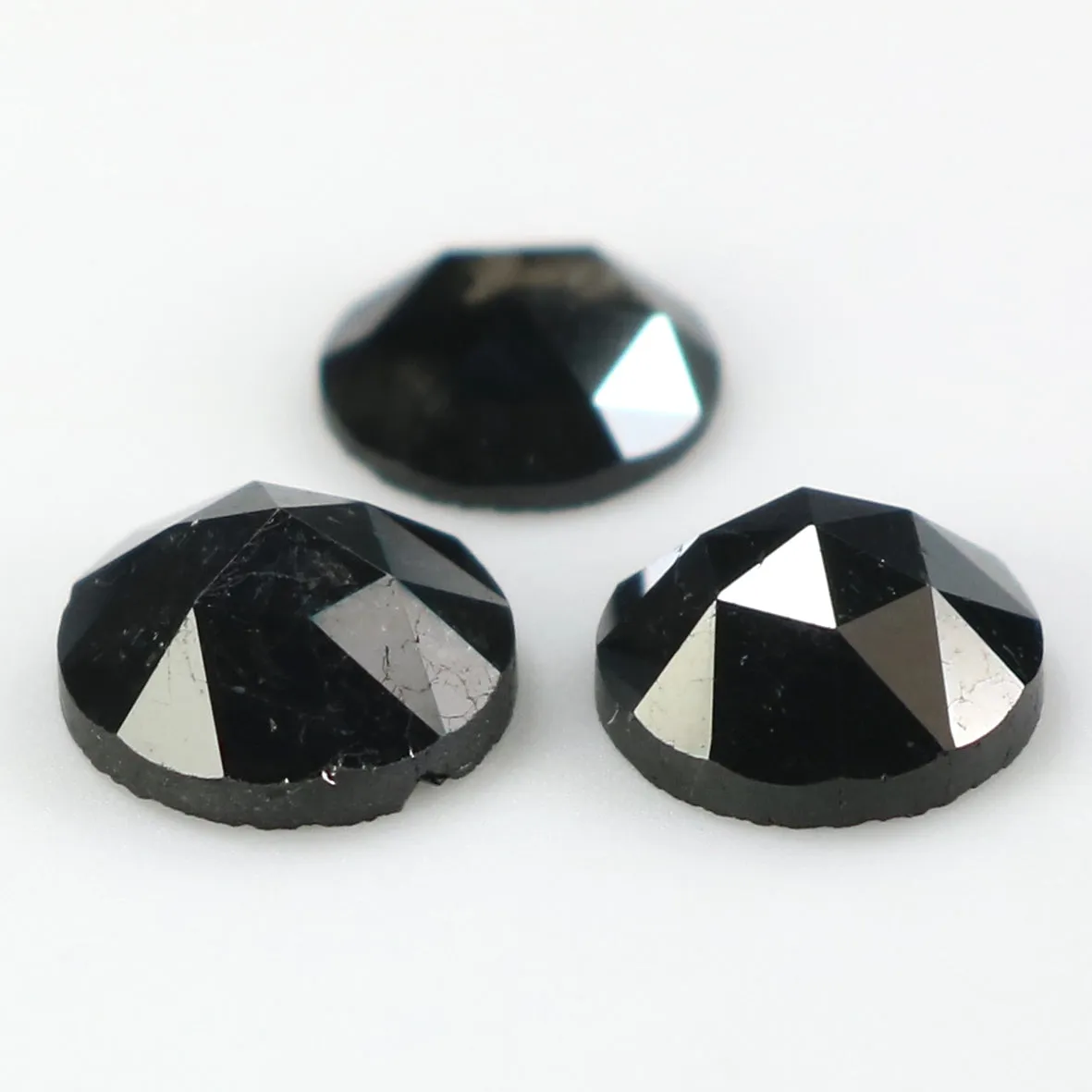 Natural Loose Round Rose Cut Diamond Black Color 1.98 CT 5.40 MM Rose Cut Shape Diamond L1748