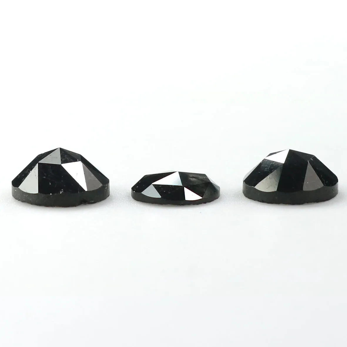 Natural Loose Round Rose Cut Diamond Black Color 1.98 CT 5.40 MM Rose Cut Shape Diamond L1748