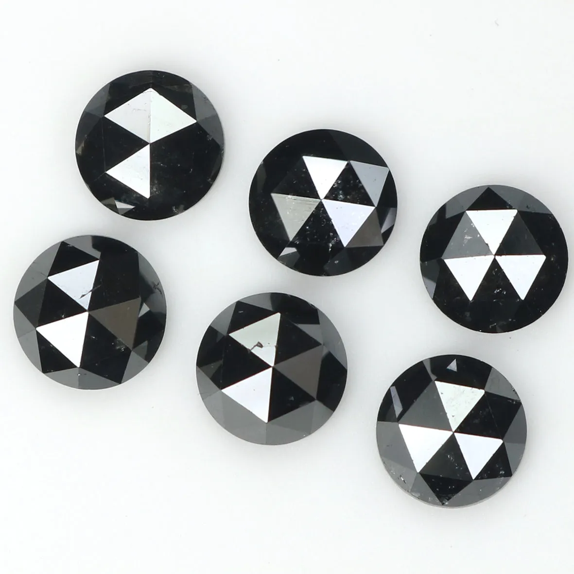 Natural Loose Round Rose Cut Diamond Black Color 2.34 CT 4.50 MM Rose Cut Shape Diamond L1742