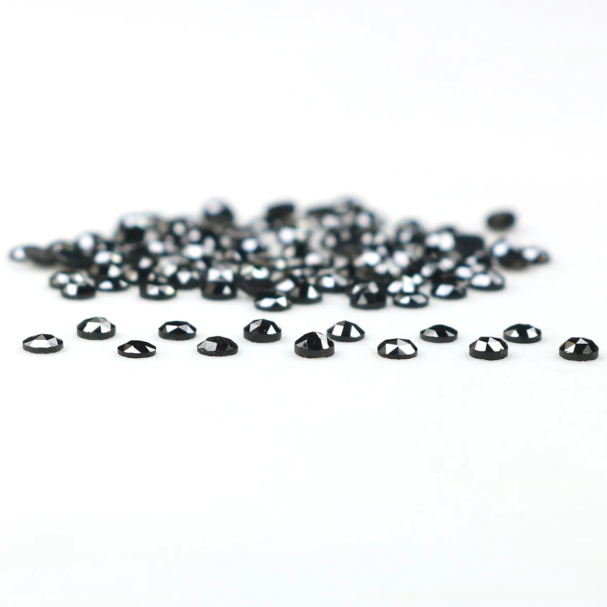 Natural Loose Round Rose Cut Diamond Black Color 2.47 CT 1.80 MM Rose Cut Shape Diamond L1876