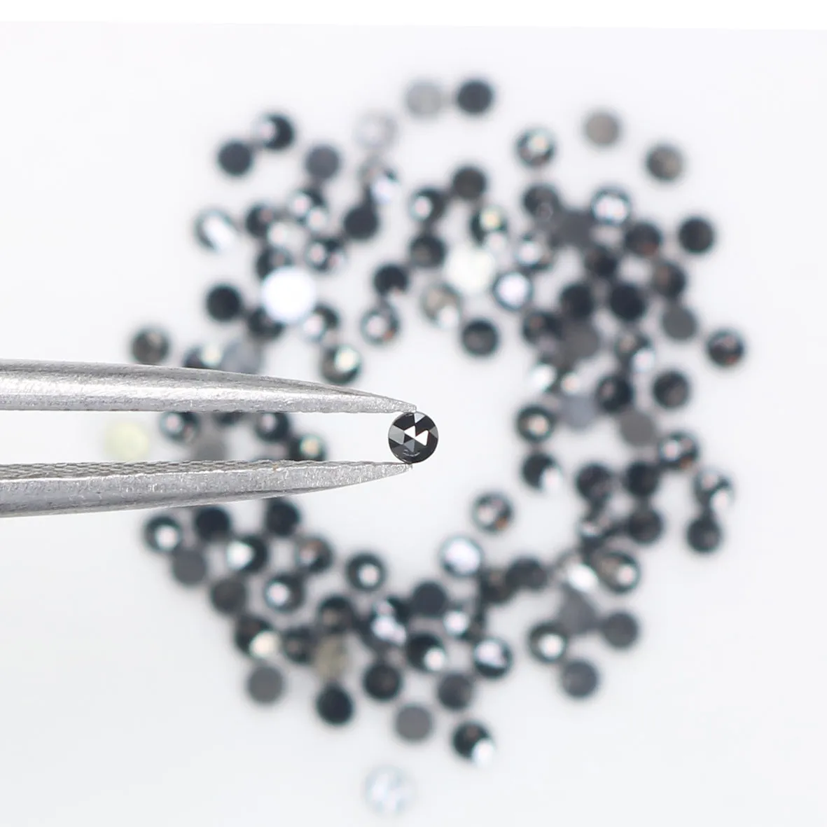 Natural Loose Round Rose Cut Diamond Black Color 2.54 CT 1.80 MM Rose Cut Shape Diamond L1869