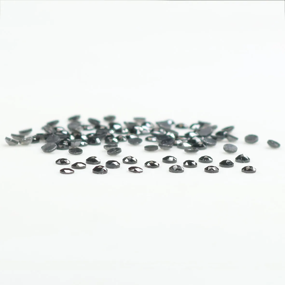 Natural Loose Round Rose Cut Diamond Black Color 2.54 CT 1.80 MM Rose Cut Shape Diamond L1869