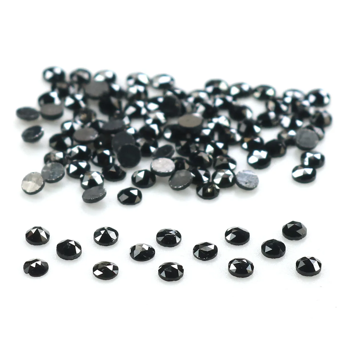 Natural Loose Round Rose Cut Diamond Black Color 2.55 CT 1.80 MM Rose Cut Shape Diamond L1877