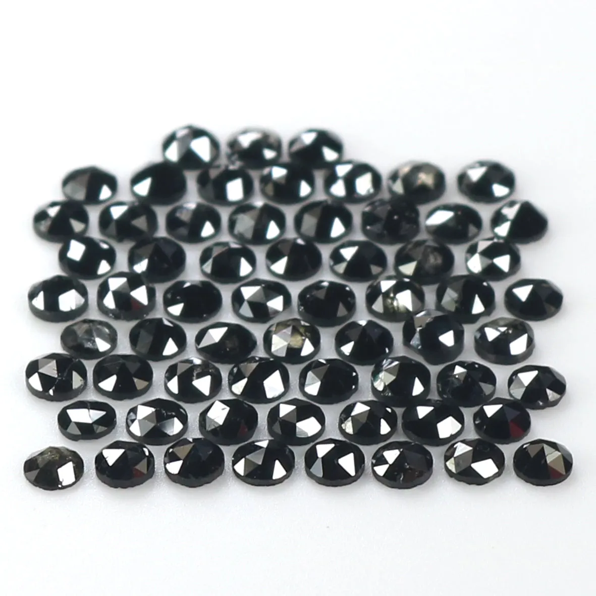 Natural Loose Round Rose Cut Diamond Black Color 2.73 CT 2.10 MM Rose Cut Shape Diamond L1849