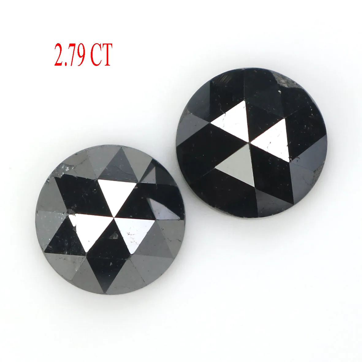 Natural Loose Round Rose Cut Diamond Black Color 2.79 CT 6.90 MM Rose Cut Shape Diamond L1697