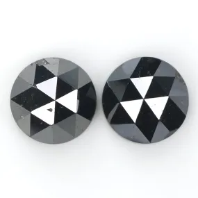 Natural Loose Round Rose Cut Diamond Black Color 2.79 CT 6.90 MM Rose Cut Shape Diamond L1697