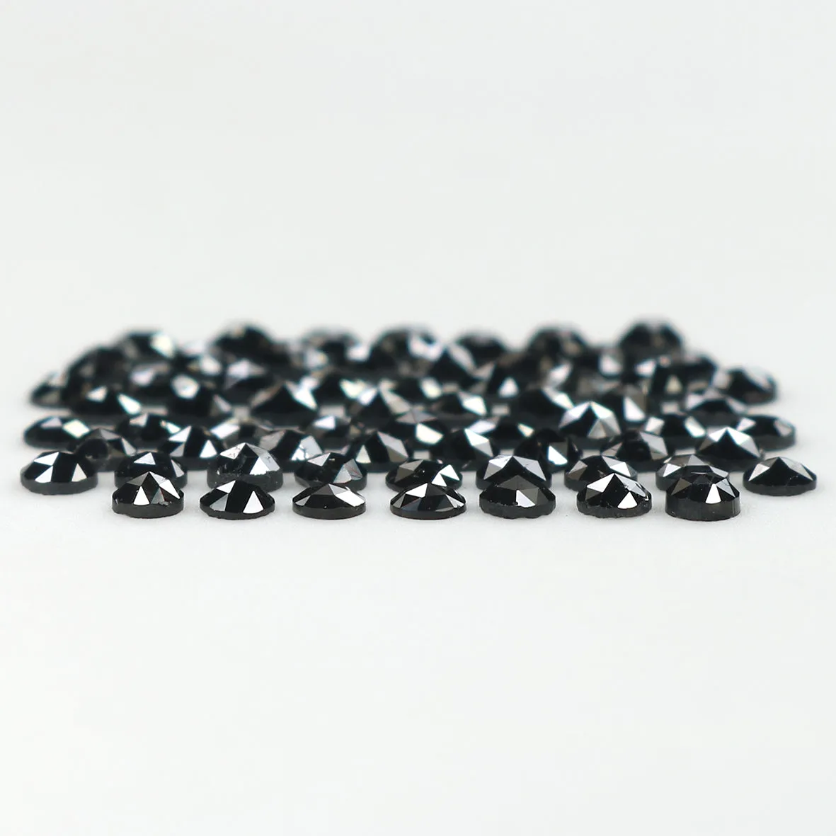 Natural Loose Round Rose Cut Diamond Black Color 2.81 CT 2.10 MM Rose Cut Shape Diamond L1855