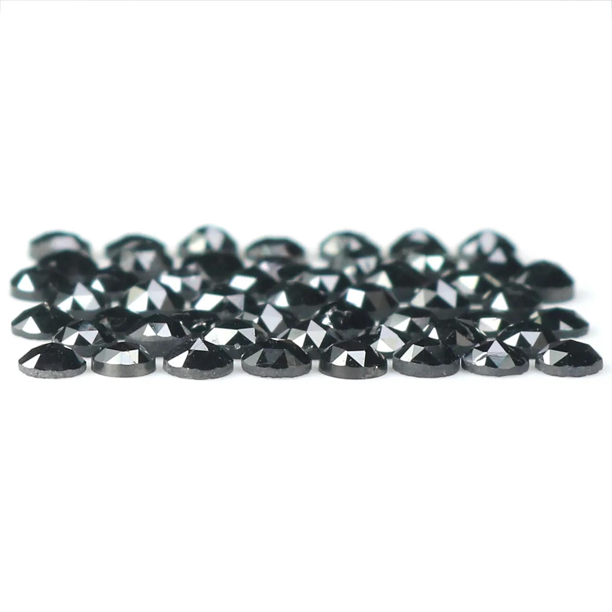 Natural Loose Round Rose Cut Diamond Black Color 2.88 CT 2.30 MM Rose Cut Shape Diamond L1813