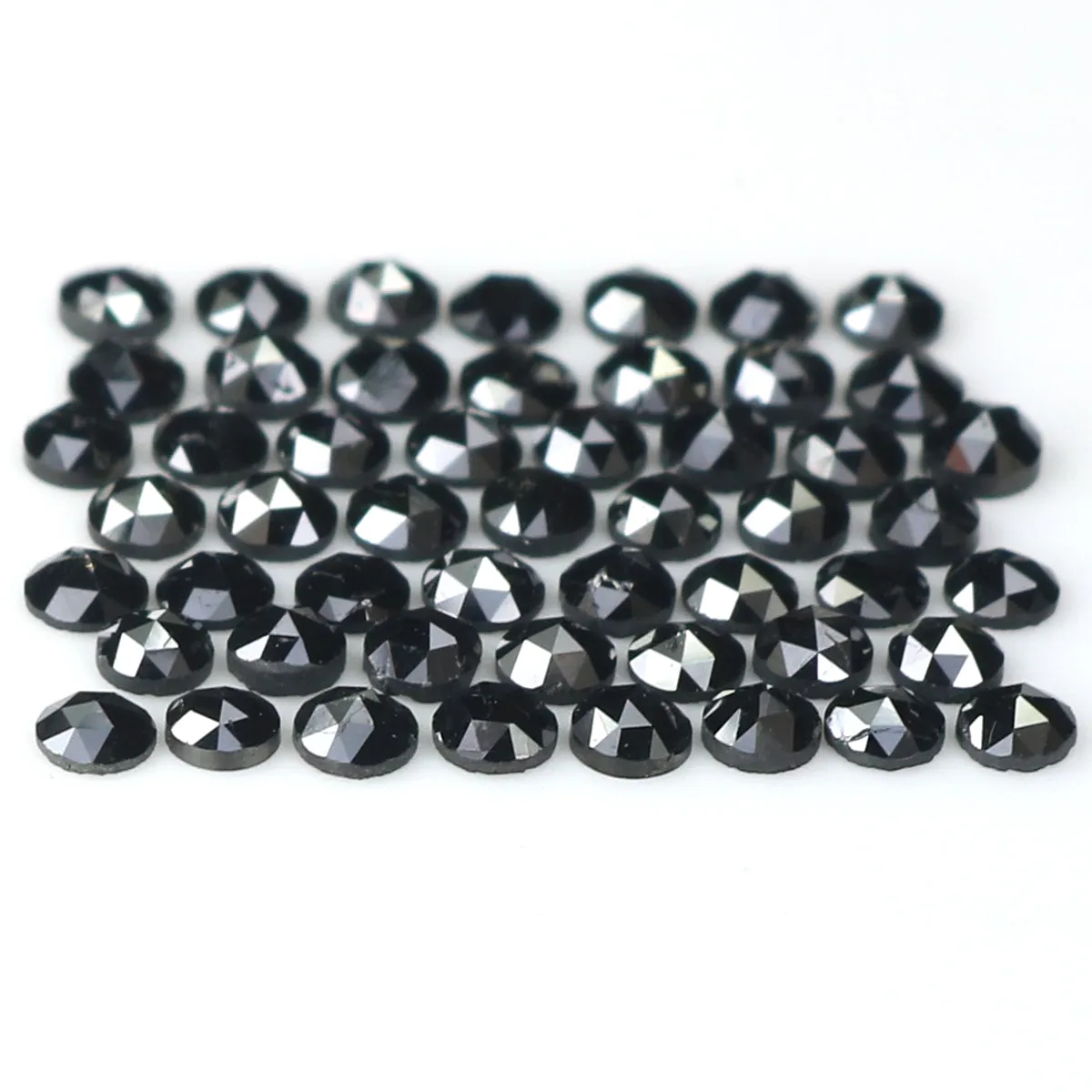 Natural Loose Round Rose Cut Diamond Black Color 2.88 CT 2.30 MM Rose Cut Shape Diamond L1813