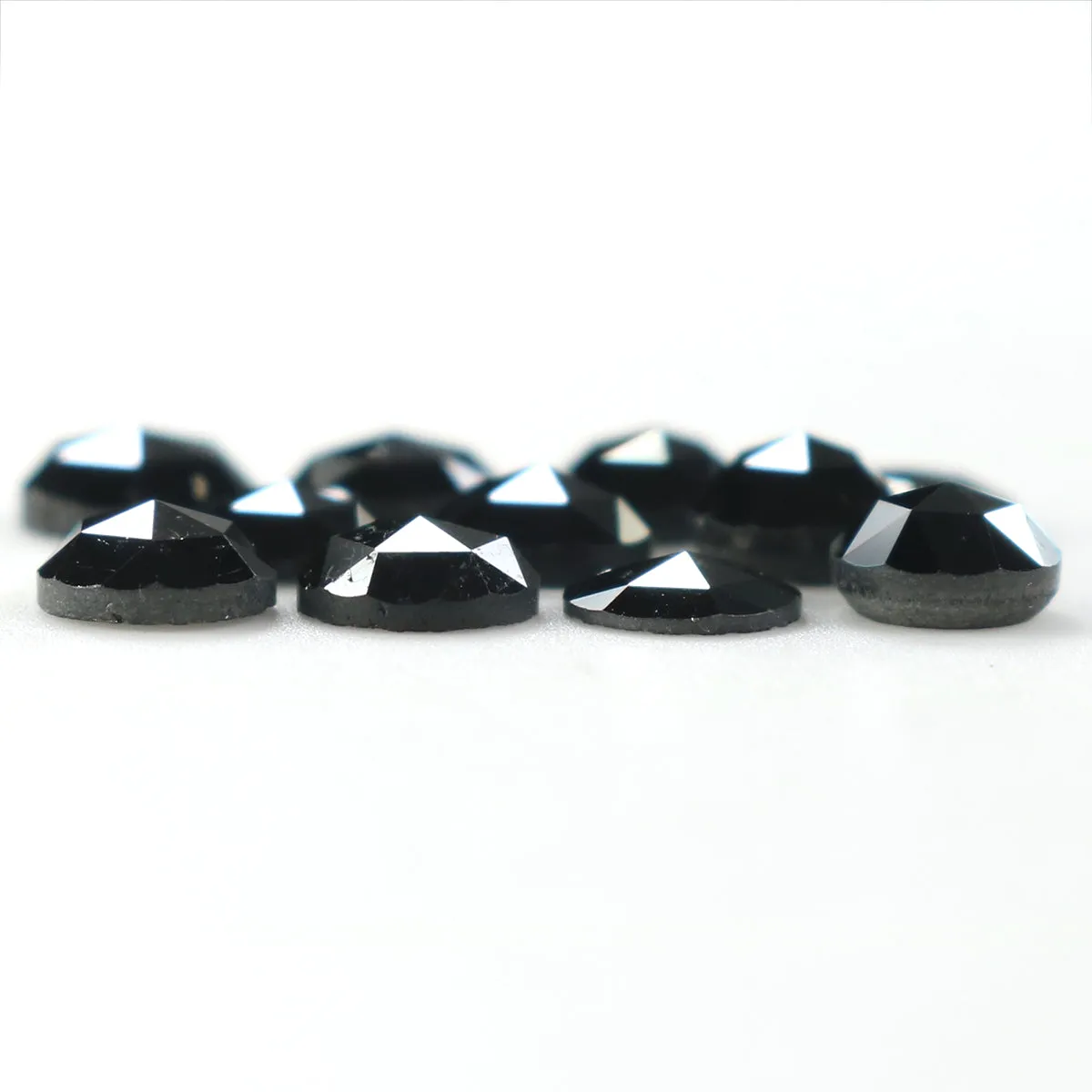 Natural Loose Round Rose Cut Diamond Black Color 2.95 CT 3.95 MM Rose Cut Shape Diamond L1753