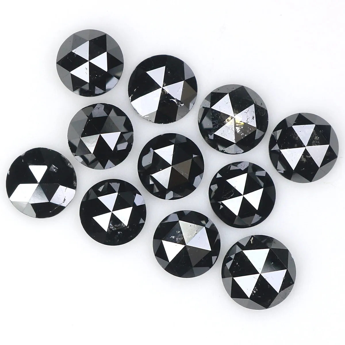 Natural Loose Round Rose Cut Diamond Black Color 2.95 CT 3.95 MM Rose Cut Shape Diamond L1753