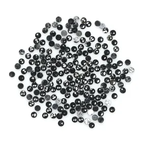 Natural Loose Round Rose Cut Diamond Black Color 3.01 CT 1.60 MM Rose Cut Shape Diamond L1886