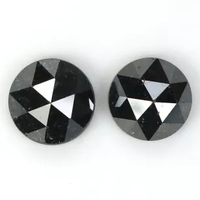 Natural Loose Round Rose Cut Diamond Black Color 3.01 CT 6.95 MM Rose Cut Shape Diamond L1691