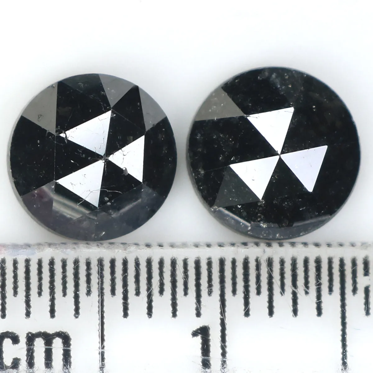 Natural Loose Round Rose Cut Diamond Black Color 3.01 CT 6.95 MM Rose Cut Shape Diamond L1691