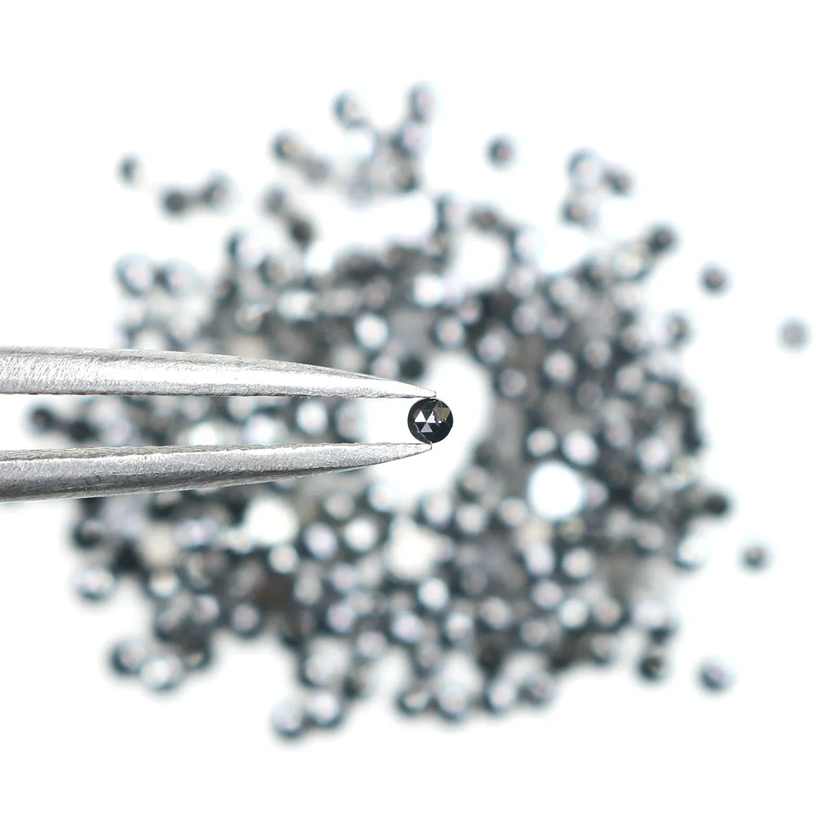 Natural Loose Round Rose Cut Diamond Black Color 3.04 CT 1.55 MM Rose Cut Shape Diamond L1894