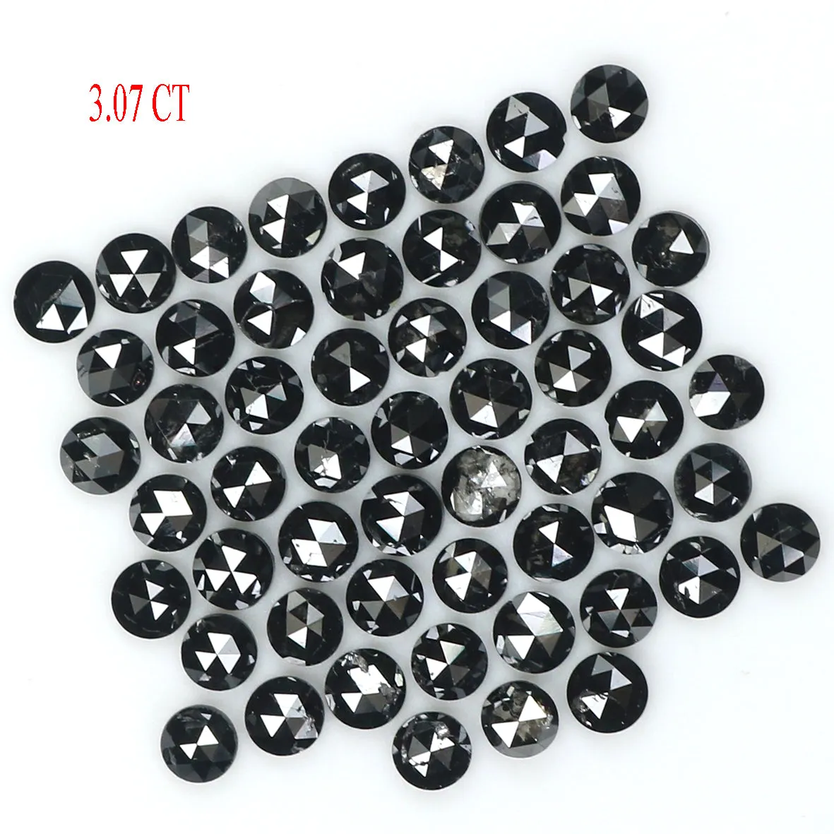 Natural Loose Round Rose Cut Diamond Black Color 3.07 CT 2.30 MM Rose Cut Shape Diamond L1810