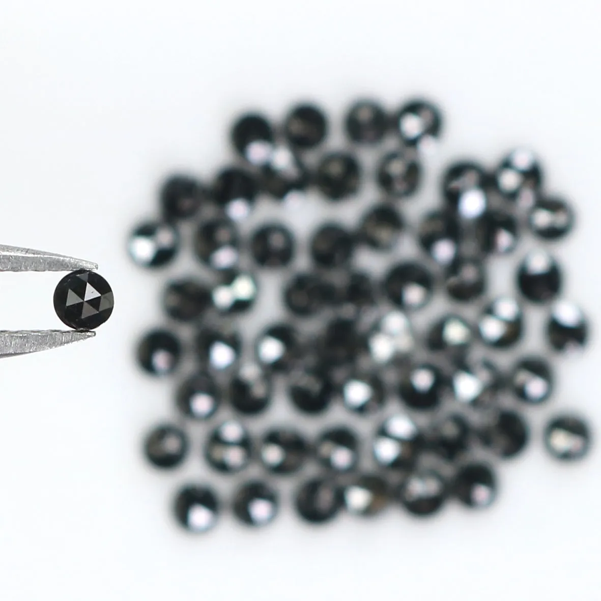 Natural Loose Round Rose Cut Diamond Black Color 3.07 CT 2.30 MM Rose Cut Shape Diamond L1810