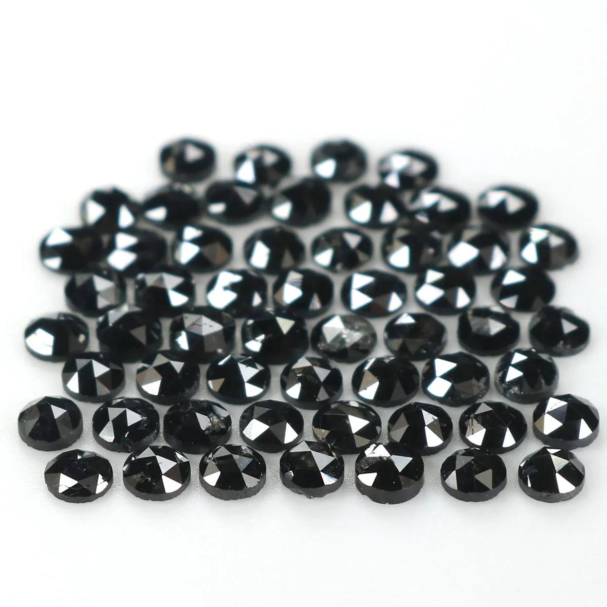 Natural Loose Round Rose Cut Diamond Black Color 3.07 CT 2.30 MM Rose Cut Shape Diamond L1810