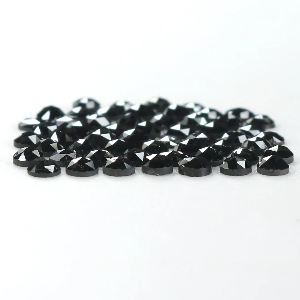 Natural Loose Round Rose Cut Diamond Black Color 3.07 CT 2.30 MM Rose Cut Shape Diamond L1810