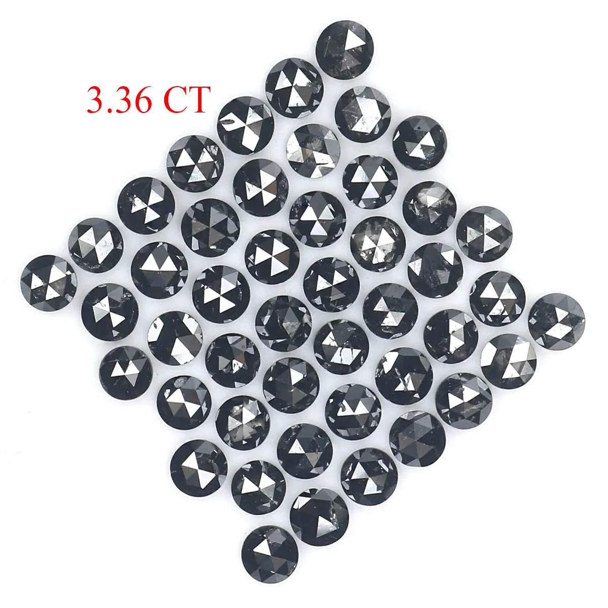 Natural Loose Round Rose Cut Diamond Black Color 3.36 CT 2.60 MM Rose Cut Shape Diamond KR2464