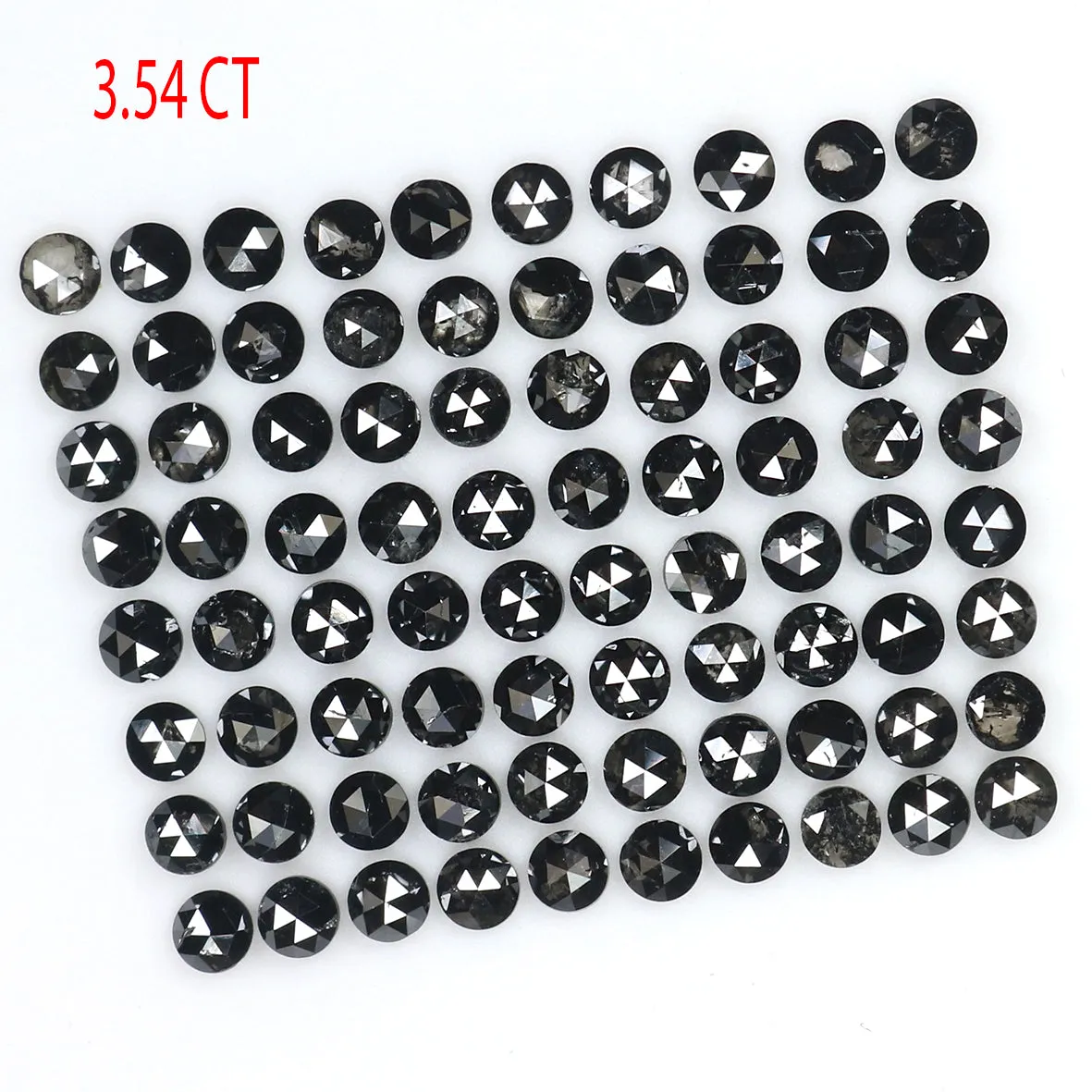 Natural Loose Round Rose Cut Diamond Black Color 3.54 CT 2.20 MM Rose Cut Shape Diamond L1771