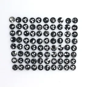 Natural Loose Round Rose Cut Diamond Black Color 3.54 CT 2.20 MM Rose Cut Shape Diamond L1771