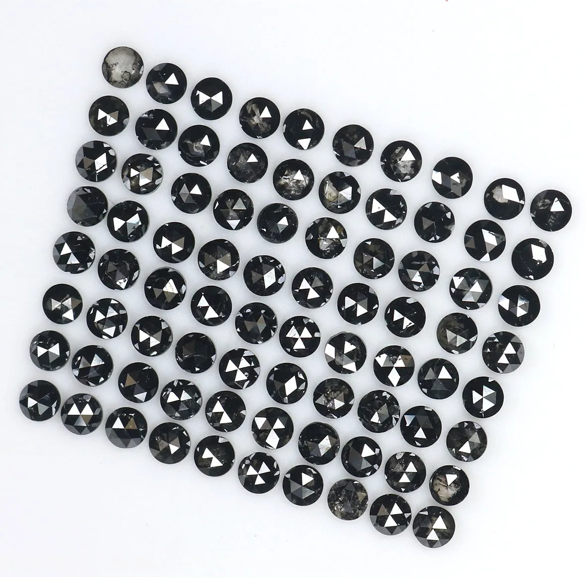 Natural Loose Round Rose Cut Diamond Black Color 3.54 CT 2.20 MM Rose Cut Shape Diamond L1771