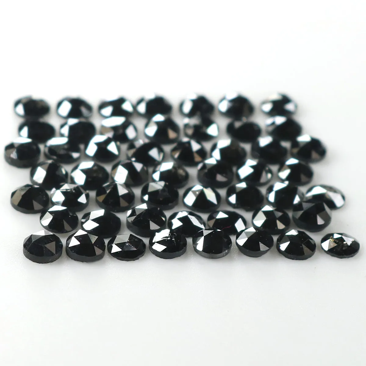 Natural Loose Round Rose Cut Diamond Black Color 4.57 CT 2.70 MM Rose Cut Shape Diamond L1763