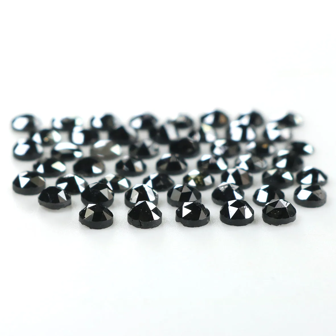 Natural Loose Round Rose Cut Diamond Black Color 4.72 CT 2.70 MM Rose Cut Shape Diamond L1761