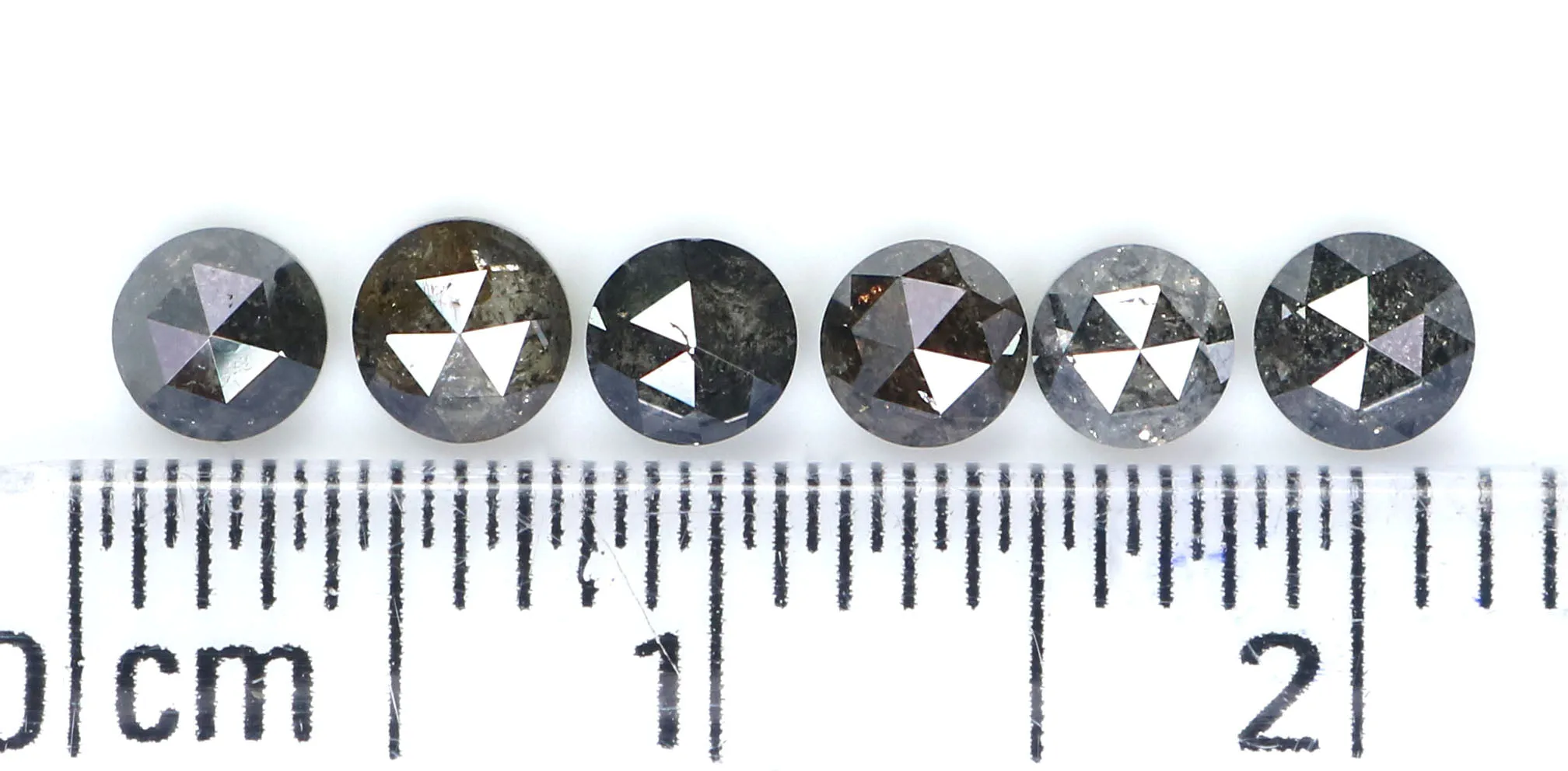 Natural Loose Round Rose Cut Salt And Pepper Diamond Black Grey Color 1.13 CT 3.16 MM Round Rose Cut Shape Diamond KR2557