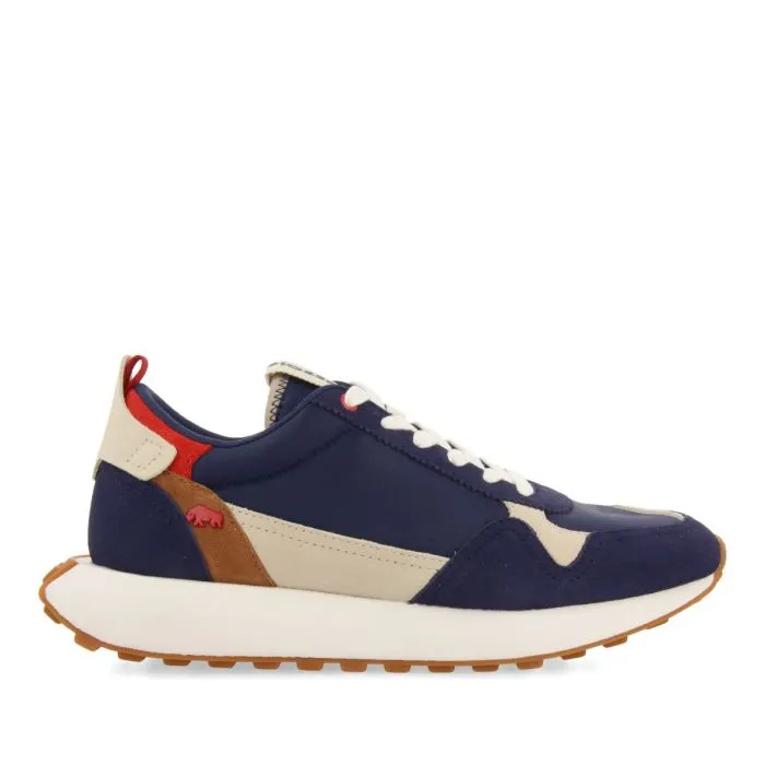 NAVY BLUE SNEAKERS WITH COLOR CONTRASTS FOR MEN ZENNOR