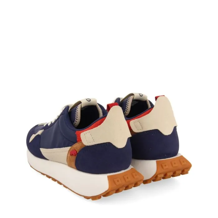 NAVY BLUE SNEAKERS WITH COLOR CONTRASTS FOR MEN ZENNOR