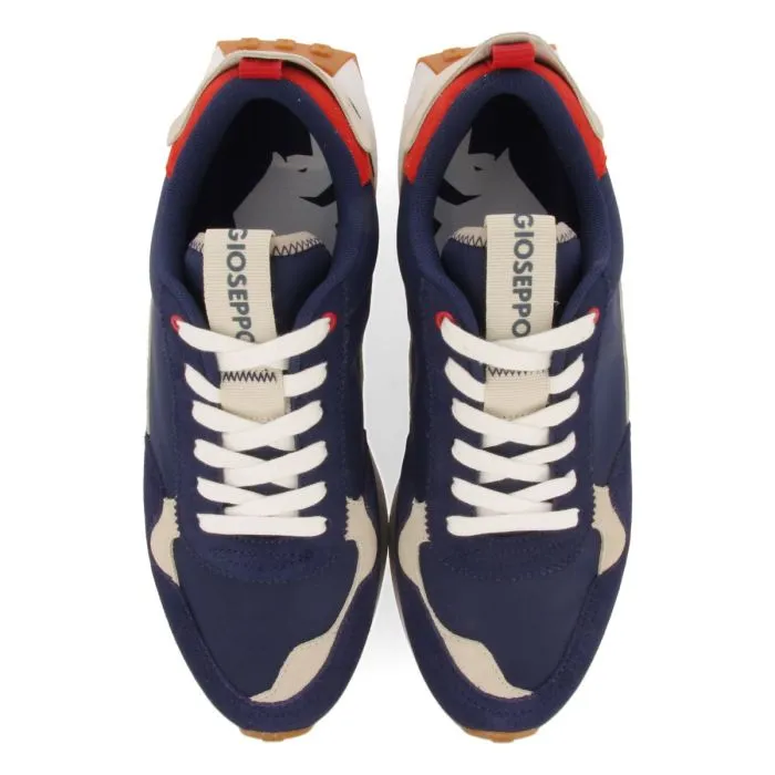 NAVY BLUE SNEAKERS WITH COLOR CONTRASTS FOR MEN ZENNOR