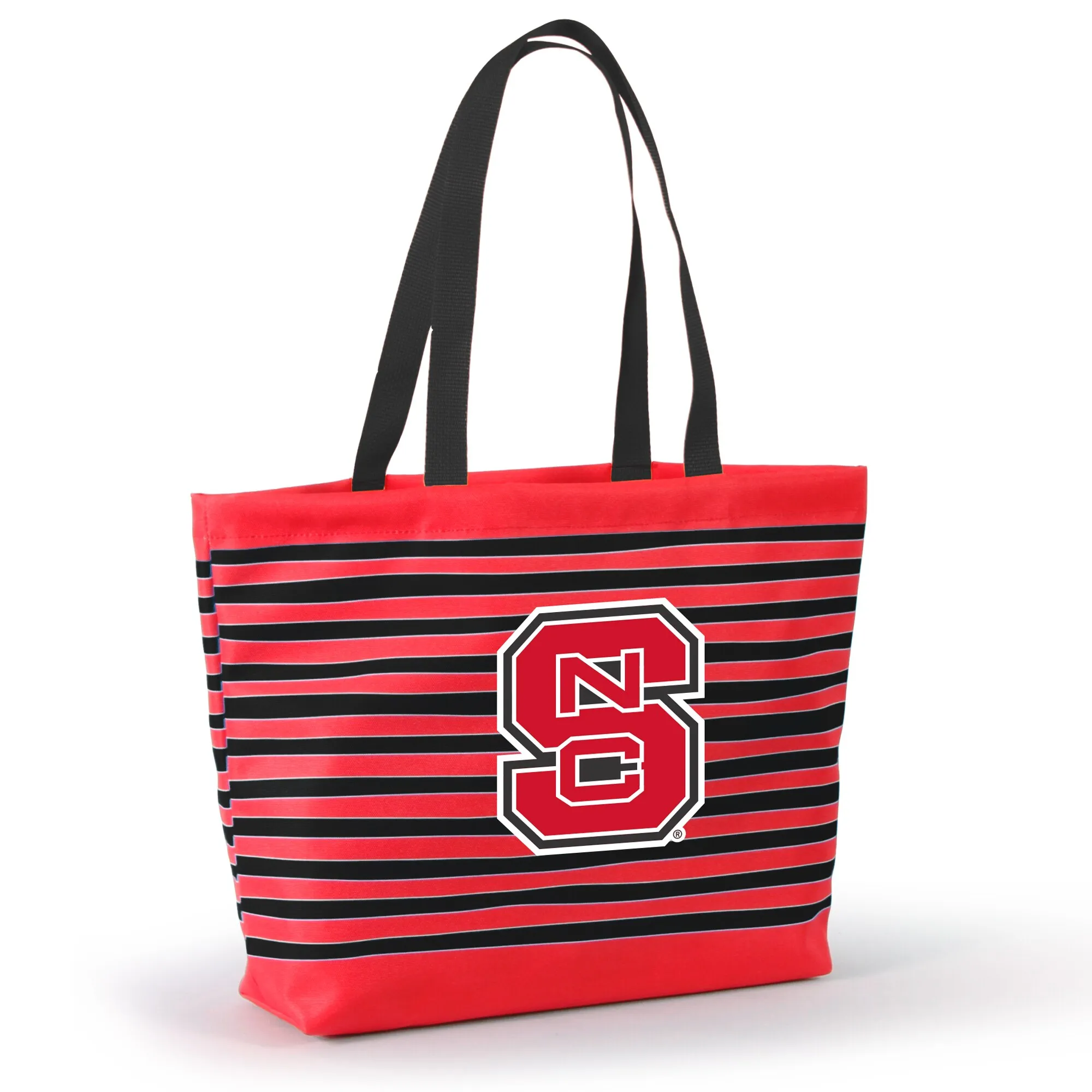 NC State Wolfpack Women's Red Wavy Striped Tatum Tote Bag