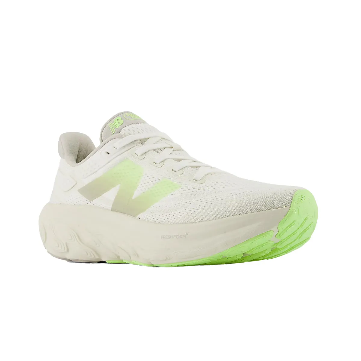 New Balance Mens Fresh Foam X 1080 v13 Running Sneakers M1080LUM Moonrock/Bleached Lime Glo/Sea Salt