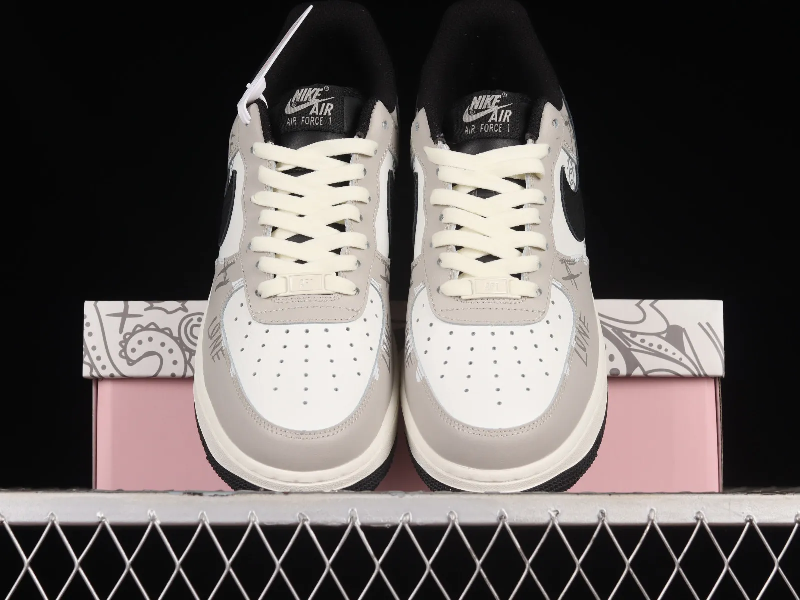 Nike Air Force 1 07 Low Beige Light Grey Black LT5986-921