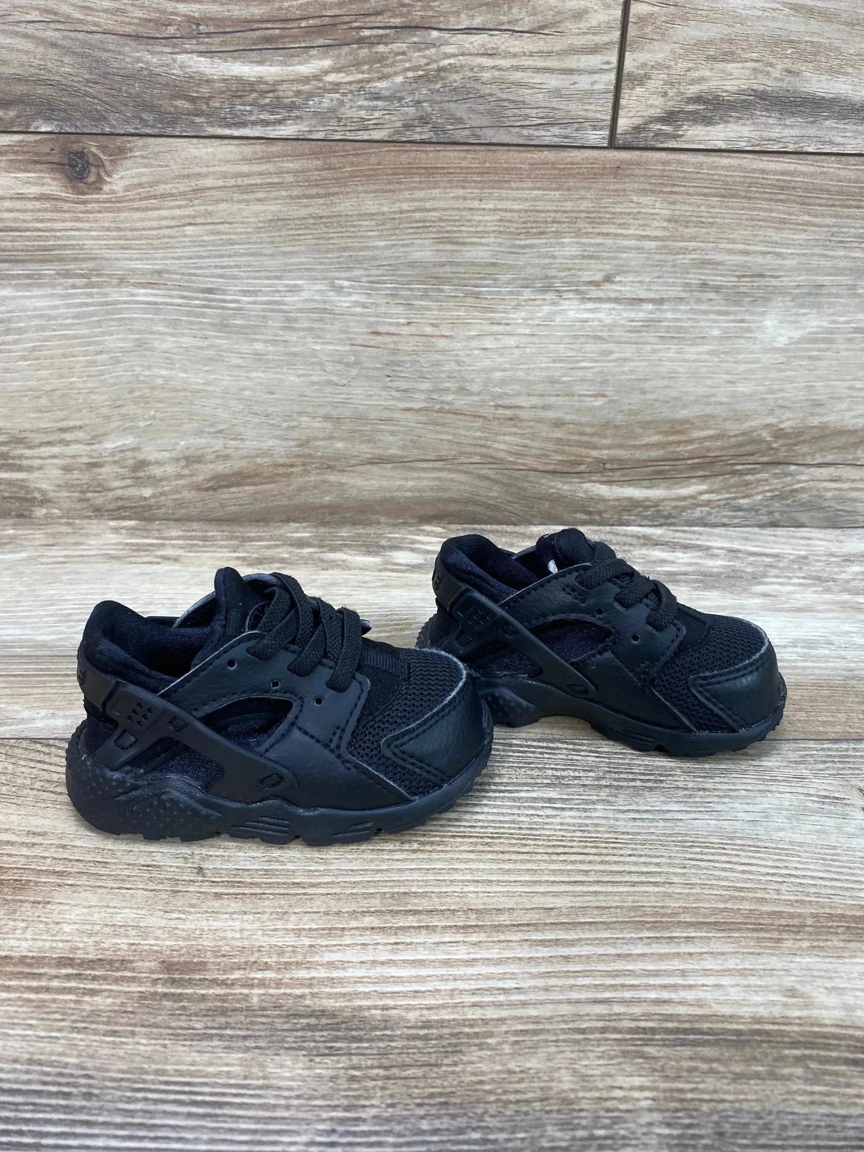 Nike Huarache Run TD Sneakers 'Triple Black' sz 4c-