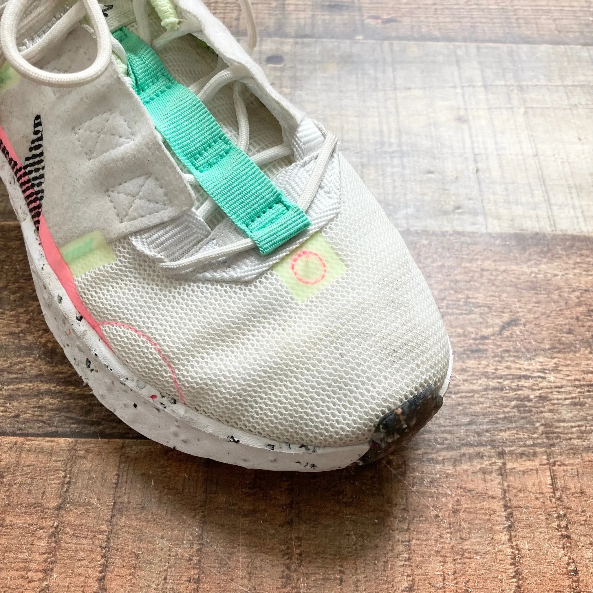 Nike White and Neon Crater Impact Sneakers- Size 7.5 (see notes)