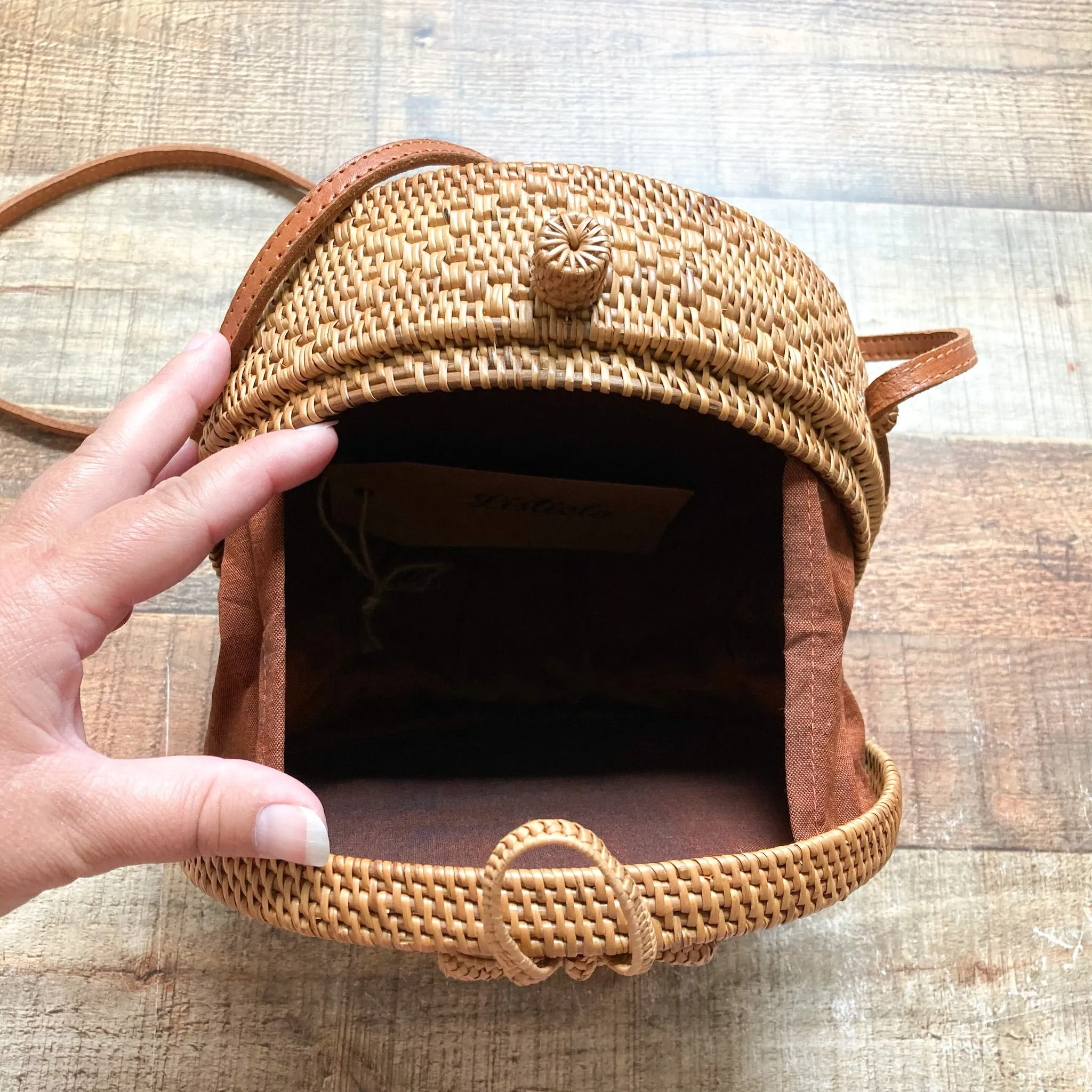 No Brand Round Rattan Shoulder Bag
