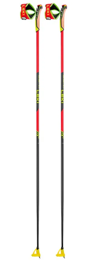 Nordic Ski Pole Leki ---Prc 750 Bright Red Neon Yellow Black