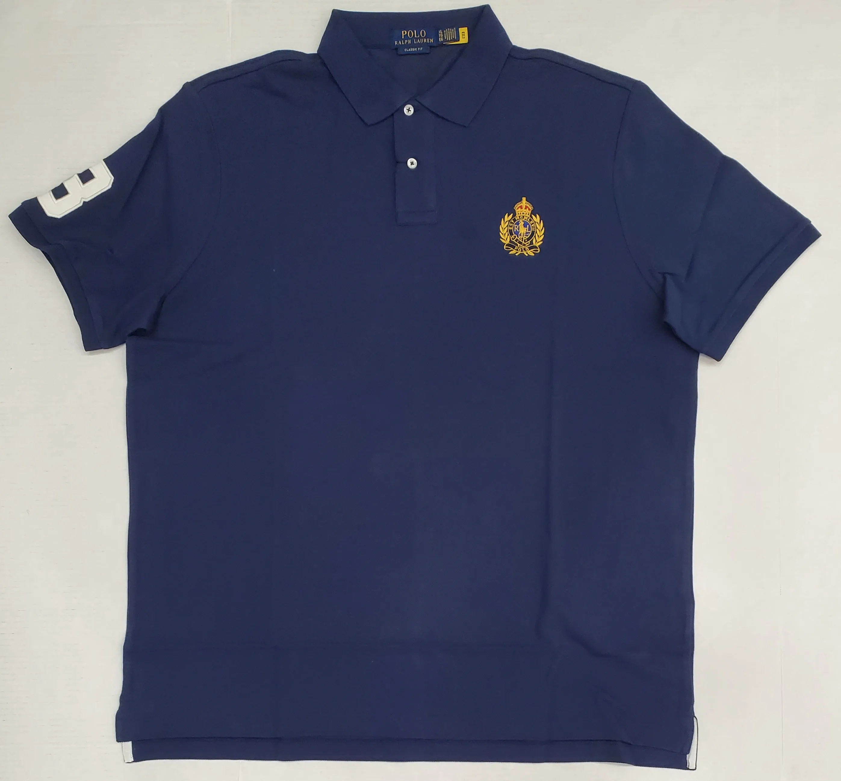 Nwt Polo Ralph Lauren Navy Crest with Triple Pony Classic Fit Polo
