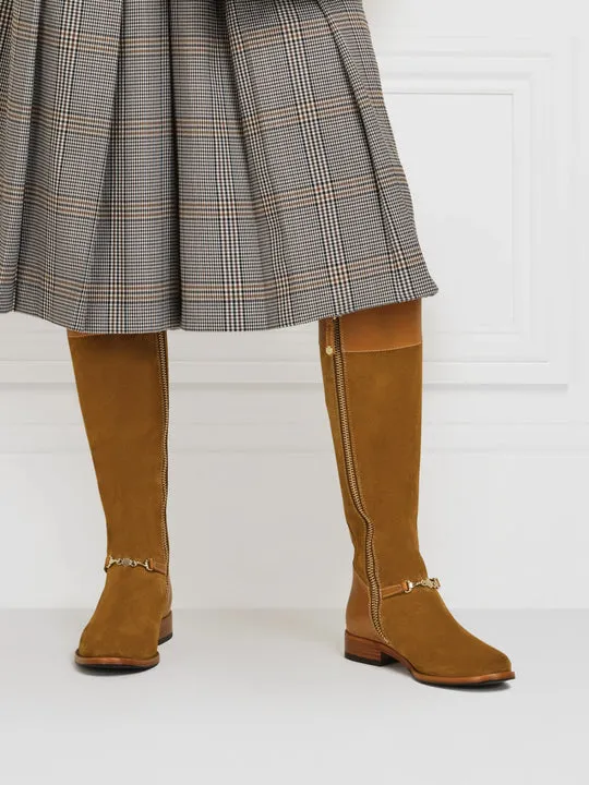 Octavia       40% Off   |   Save £166  tan Flat Knee-high Boots        - Narrow Fit